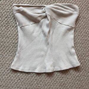 White crossed tube top